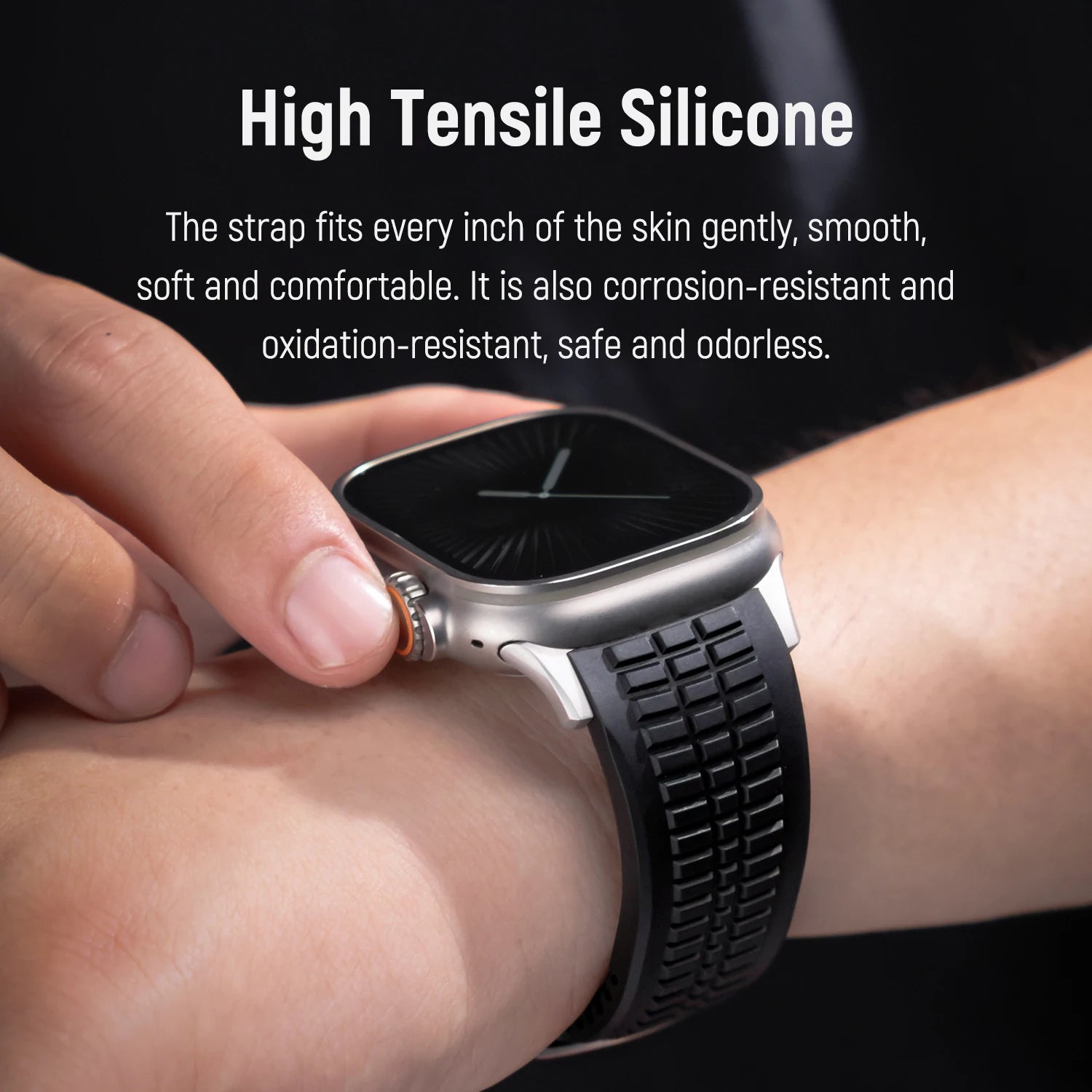 Silicone Sports Strap for Apple Watch Ultra 2/1 49mm Series 10 9 8 7 46mm 45mm 44mm Rubber Band for IWatch 6 5 4 3 42mm Bracelet